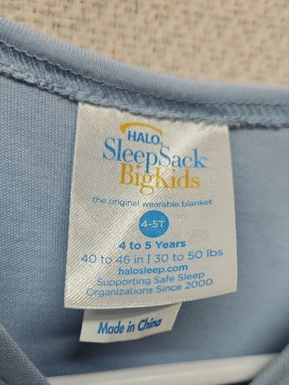 Halo Light Blue Sleeveless Footed Sleep Sack with Truck Patch